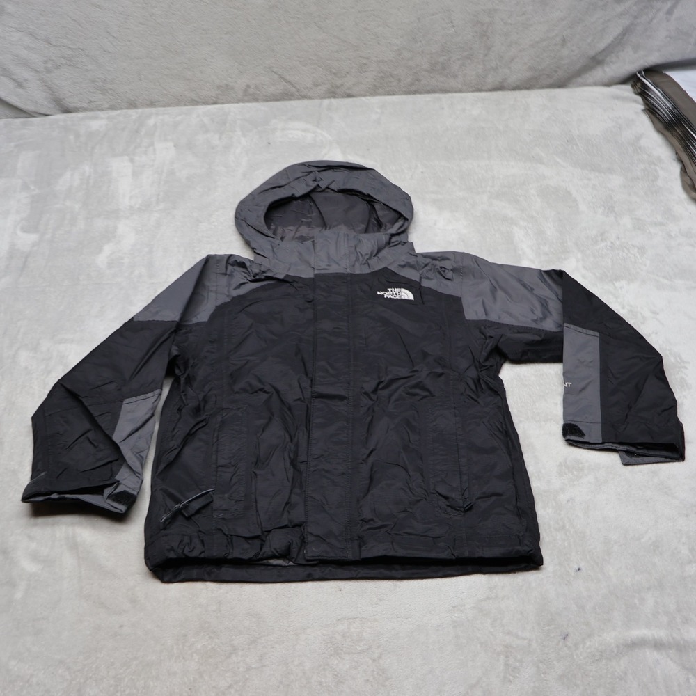 North Face Jacket Boys XXS 5 Black Waterproof Wind Rain Mesh Lined 3in1 Shell